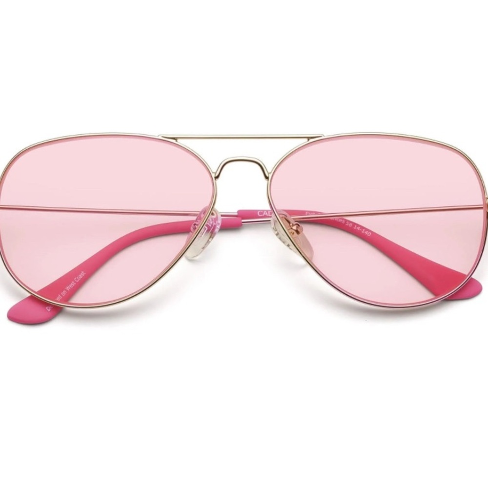 Caddis Mabuhay Aviator Blue Light Glasses - Gold Frames/Pink Lenses - 0.0